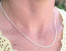 Charger l&#39;image dans la galerie, Chaine argent massif 925/1000 maille gourmette diamantée 2 mm
