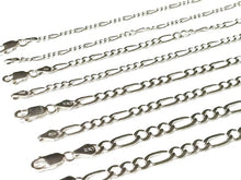 Load image into Gallery viewer, 925/1000 solid silver chain, figaro mesh 2.2 mm
