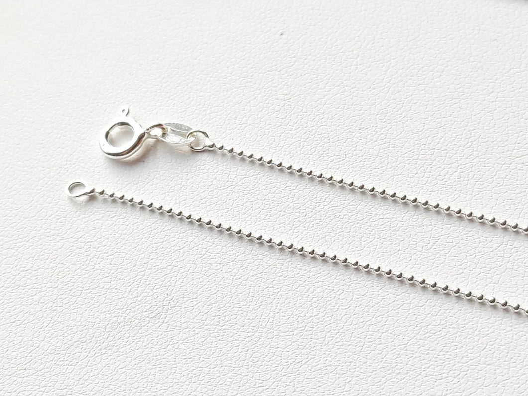 Chaine en argent massif 925 - maille boule 1 mm